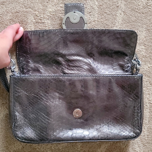 Michael Kors Metallic Snakeskin Small Shoulder Bag - Picture 3 of 4